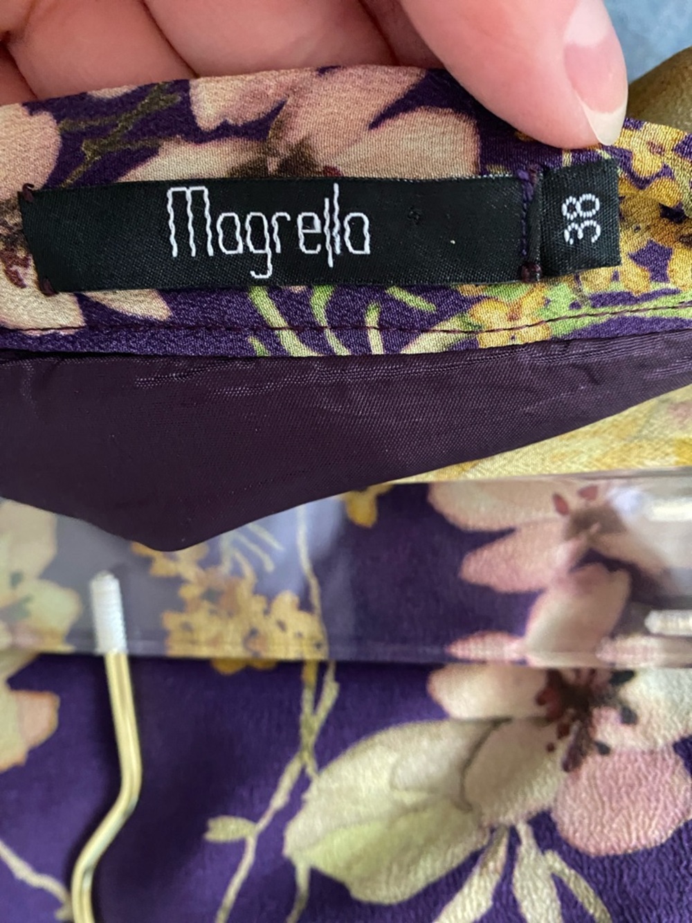 SOLD Magrella | Floral Midi Skirt | Plum Botanical Print | Size 38 - Picture 4 of 7